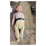 Antique straw and composite 30" doll