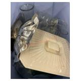 Misc. glass and dishes tote lot