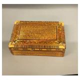 Vintage inlay wooden trinket box