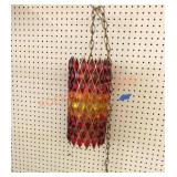 Mid Century Diamond Pattern Hanging Swag Lamp