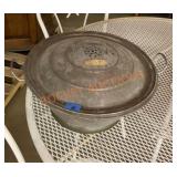 Antique dough riser, galvanized pan