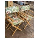 Set of four outdoor folding directors chairs