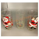 Vintage Christmas drinking glasses lot