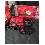 Milwaukee M18 charger and 2 5 ah batteries