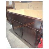 36" W x 26" D x 34 " H brown cabinet base