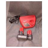 Milwaukee M12 5ah & 2.5ah Batteries & Charger