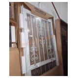 White 34" x 80" reversible hinge storm door