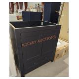 30" W x 21.5" D x 34" H blue vanity base