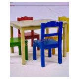 Humble Crew 5-Piece Kids Natural Table and Chair