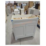 30" W x 19" D x 32" H gray vanity base