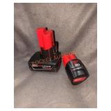 Milwaukee Red Lithium M12 6Ah & 2Ah Batteries