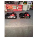 2 Milwaukee M18 3 ah batteries