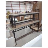 67" Aluminum Dining Table with Benches