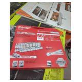 Milwaukee 56 3/8" metric & Sae ratchet& sockets