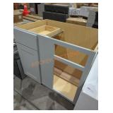36" W x 24" D x 34" H gray cabinet base