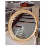 Hutton 22" Wood-Framed Round Mirror