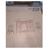 Kitchen Island and 2-Stool Furniture Combo