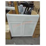 30" x 24" x 35" white cabinet base no back
