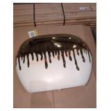 Gold and Ivory Oval Decorative Vase