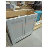 30" W x 18.5" D x 34" H gray cabinet base