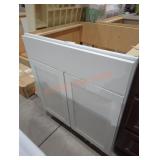 30" W x 24" D x 34" H white cabinet base