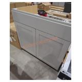 36" W x 24" D x 35" H gray cabinet base