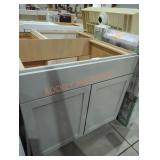 36" W x 25" D x 34" H gray cabinet base