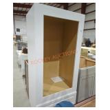 33" W x 24" D x 72" H white cabinet with no door