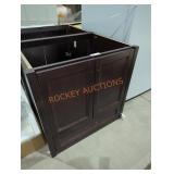 30" W x 22" D x 30" H brown cabinet base