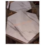 Porcelain Hexagon Matte Tile Marble Look 22"x19"
