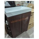 24"Wï¿½16"Dï¿½35"H Brown Bathroom Vanity