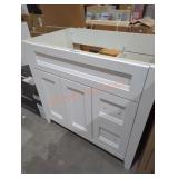 36" W x 22" D x 33" H white vanity base