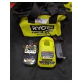 RYOBI 18V Charger & 2Ah Battery W/ Tool Bag