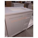 30"W White Bathroom Vanity Sink Combo