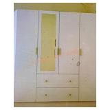 White 4-Door Armoires with Mirror