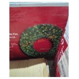 48" Wesley long needle pine led prelit wreath