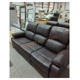3 spot reclining couch leather brown