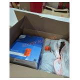 Box full of Christmas decorations