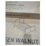 Queen walnut bed frame and headboard