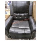 Leather Recliner chair Black with Remote