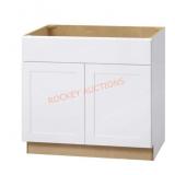 Hamper Bay 37"x24"x34.5" White Plywood Sink Base