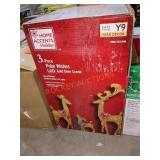 Home accent 3pc LED gold deer scene