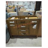 47" x 21" x 34" brown bathroom vanity base