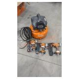 Ridgid 6 Gallon Air Compressor a d 3 Tool Combo