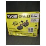 Ryobi One+ (2) 4Ah Batteries & Charger