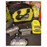 RYOBI 18V Lith-Ion HIGH PERFORMANCE Starter Kit