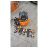 Rigid 6 Gallon Air Compressor and 3 Tool Combo Kit