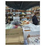 Shelf lot of 17 different size and style footwear