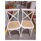 Set of White Wood Dining Chairs