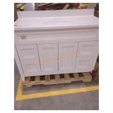 Vanity 49" W x 22" D x 35" H Scratches on side